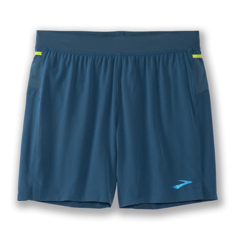 Brooks Sherpa 7 2-In-1 - Mens Running Shorts - Alpine/Steelblue/Bright Moss (45182BTQW)